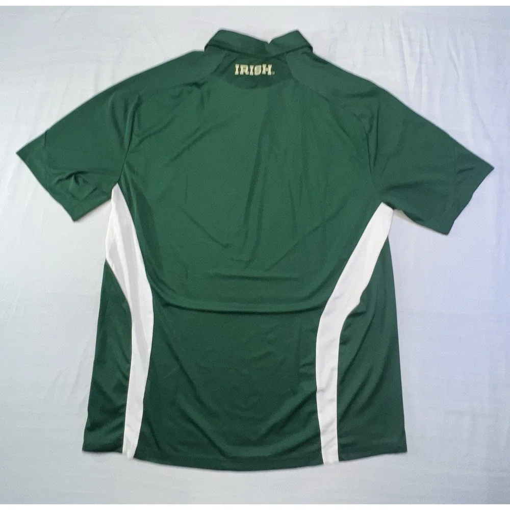 Notre Dame Polo Shirt Mens XL Green Adidas Climalite Adizero Fighting Irish Golf